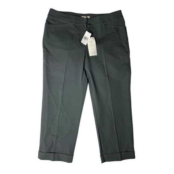 Eileen Fisher Slim Crop Cuffed Pants in Bark Size Small NWT - Picture 1 of 6